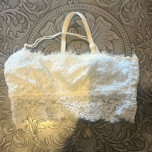 Aerie Cream Lace Bralette with Detachable Straps Size XS